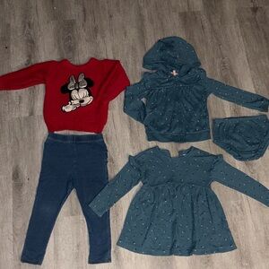 Red Minnie Mouse Sweater and Blue Outfit Set